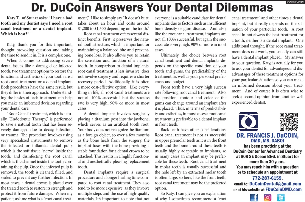 Should I get a Root Canal or an Implant